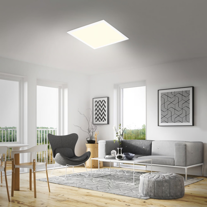 Brilo - Plafonnier LED dimmable LED/21W/230V 3000-6500K 38x38 cm blanc + télécommande
