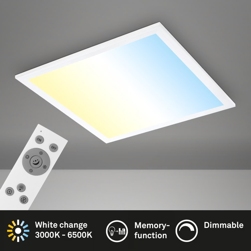 Brilo - Plafonnier LED dimmable LED/21W/230V 3000-6500K 38x38 cm blanc + télécommande
