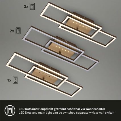 Brilo - Plafonnier LED dimmable LED/30W/230V 3000K marron