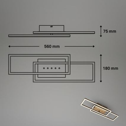 Brilo - Plafonnier LED dimmable LED/30W/230V 3000K marron