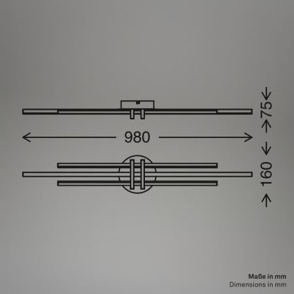 Brilo - Plafonnier LED TINKA LED/30W/230V 3000K noir