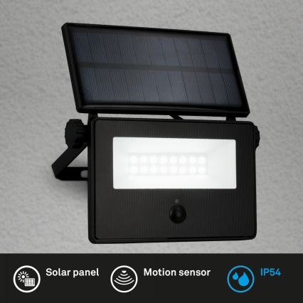 Brilo - Proiettore solare LED con sensore LED/5W/5,5V IP54 1200 mAh