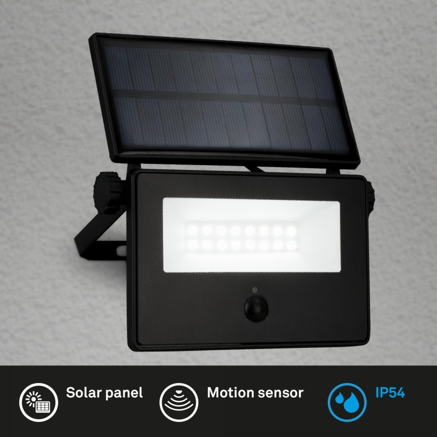 Brilo - Proiettore solare LED con sensore LED/5W/5,5V IP54 1200 mAh