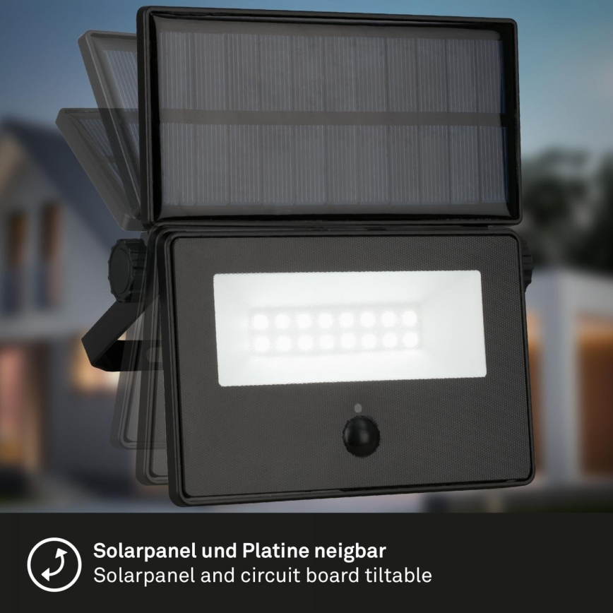 Brilo - Projecteur solaire LED avec capteur LED/5W/5,5V IP54 1200 mAh