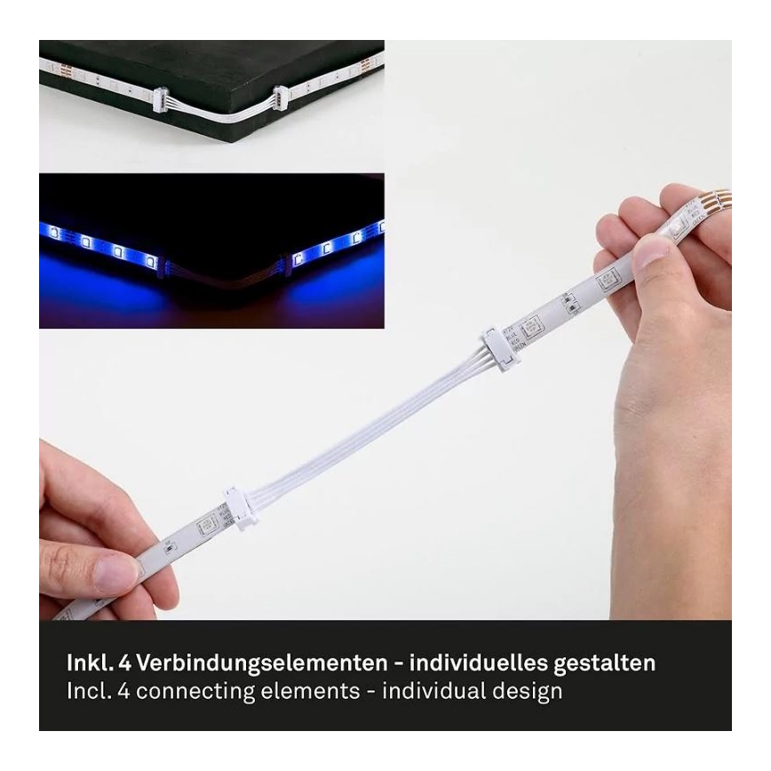 Brilo - Ruban RGBW à intensité variable 6,5m LED/22W/230V + télécommande