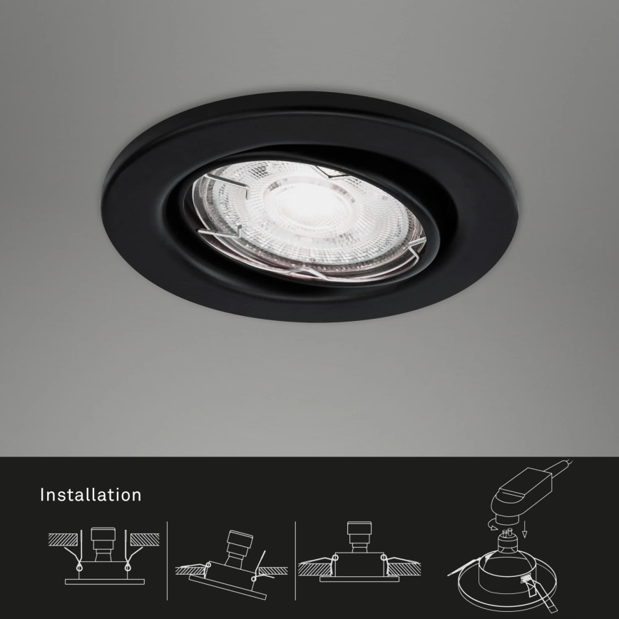 Brilo - SET 3x LED-Deckenleuchte für das Badezimmer 1xGU10/5W/230V IP23 schwarz