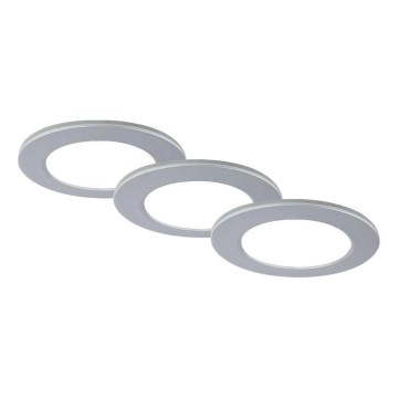 Brilo - SET 3x LED-Einbauleuchte für Badezimmer LED/4W/230V IP44 3000/4000K silbern