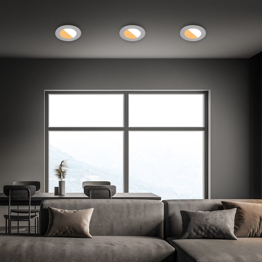 Brilo - SET 3x LED-Einbauleuchte für Badezimmer LED/4W/230V IP44 3000/4000K silbern