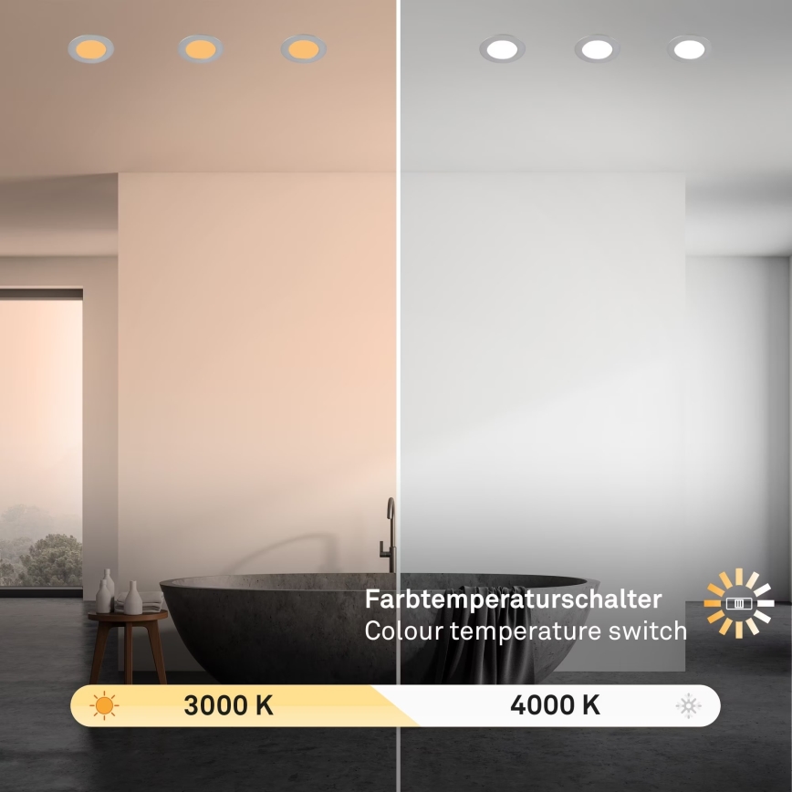 Brilo - SET 3x LED-Einbauleuchte für Badezimmer LED/4W/230V IP44 3000/4000K silbern