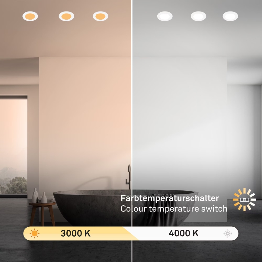 Brilo - SET 3x LED-Einbauleuchte für Badezimmer LED/4W/230V IP44 3000/4000K weiß