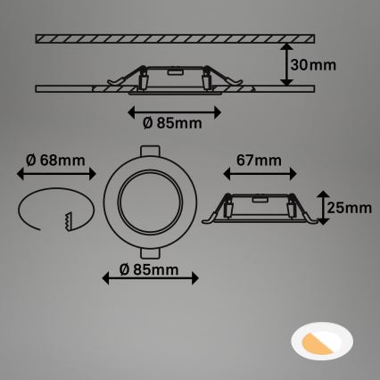 Brilo - SET 3x LED-Einbauleuchte für Badezimmer LED/4W/230V IP44 3000/4000K weiß