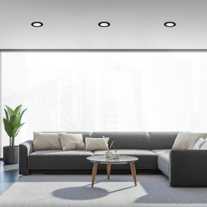 Brilo - Set da 3 faretti LED da incasso per bagno FLAT LED/6W/230V IP44 nero