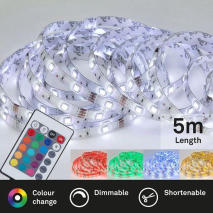 Brilo - Striscia LED RGBW dimmerabile 6,5m LED/22W/230V + telecomando