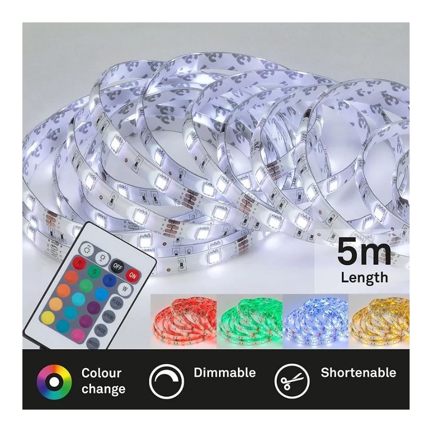 Brilo - Striscia LED RGBW dimmerabile 6,5m LED/22W/230V + telecomando