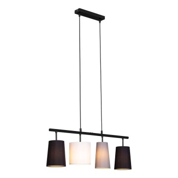 Brilo - Suspension sur câble 4xE27/40W/230V noir/gris/blanc