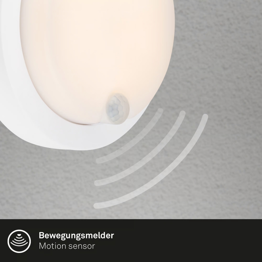 Brilo - LED wiederaufladbare Außenwandleuchte mit Sensor LED/4W/5V 4400 mAh IP44 weiß