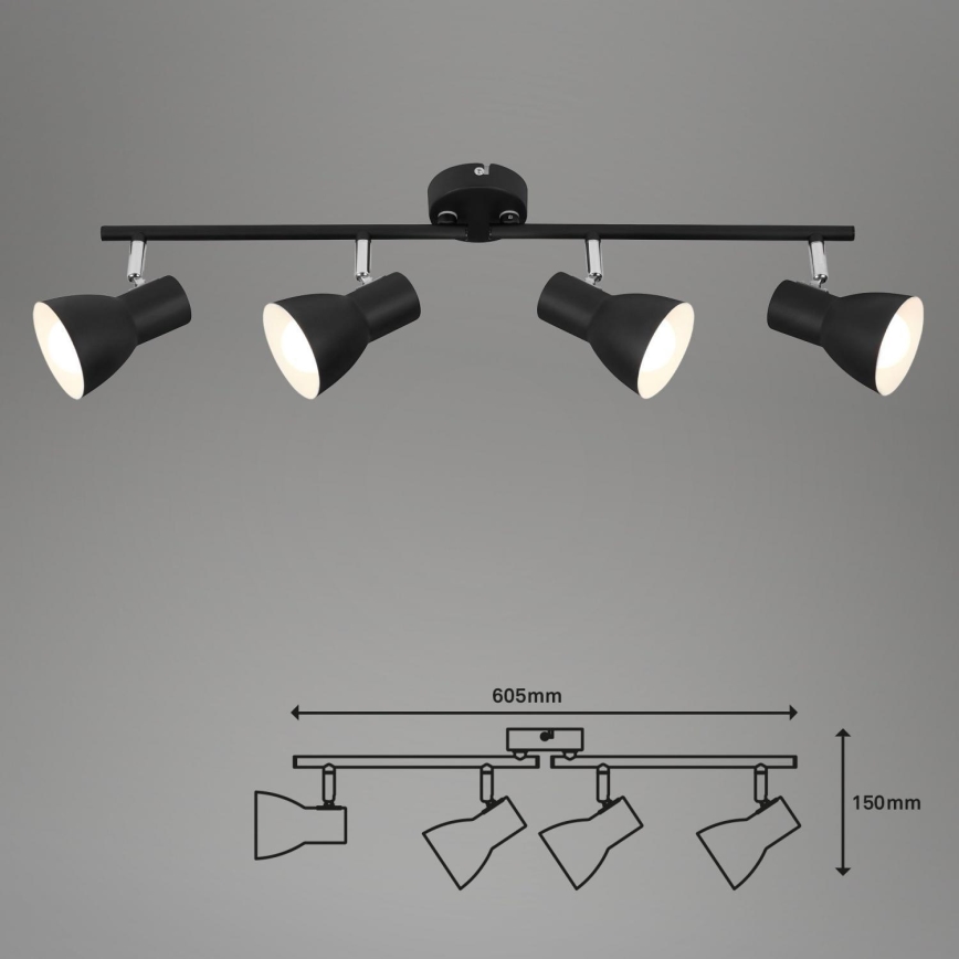 Briloner 10698890 - Faretto 4xE14/25W/230V nero
