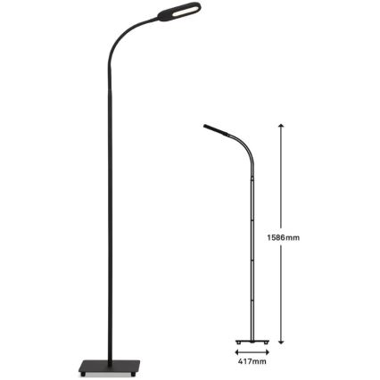 Briloner 1297-015 - Lampadaire flexible à intensité variable LED/6,6W/230V 3000K/4000K/6000K