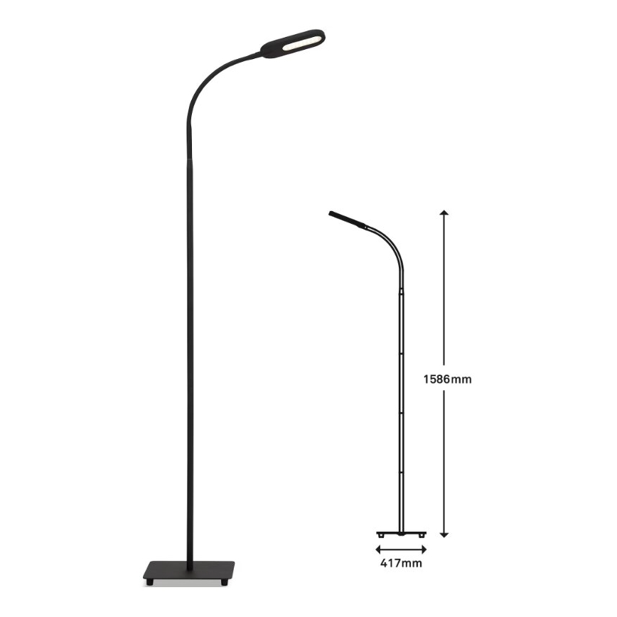 Briloner 1297-015 - Lampadaire flexible à intensité variable LED/6,6W/230V 3000K/4000K/6000K