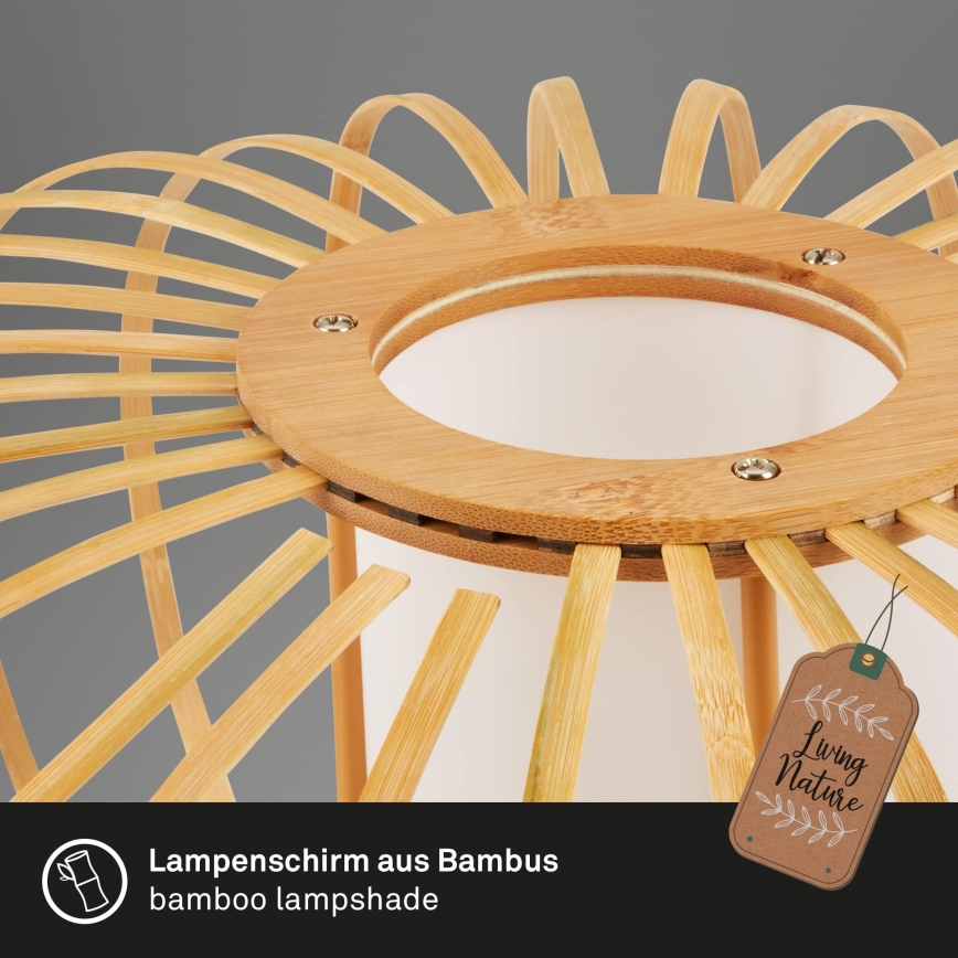 Briloner 1759011 - Lampada da terra 1xE27/10W/230V bambù/nera