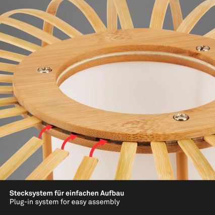 Briloner 1759011 - Lampada da terra 1xE27/10W/230V bambù/nera