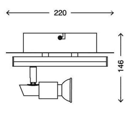 Briloner 2029-028 - Faretto LED REN 1xGU10/3W/230V + LED/4W