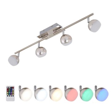 Briloner 2040-042 - LED RGB Faretto dimmerabile BAFFLE 4xLED/3,3W/230V + telecomando