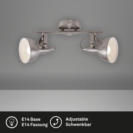 Briloner 2049-022 - Strahler SOFT 2xE14/40W/230V mattes Chrom
