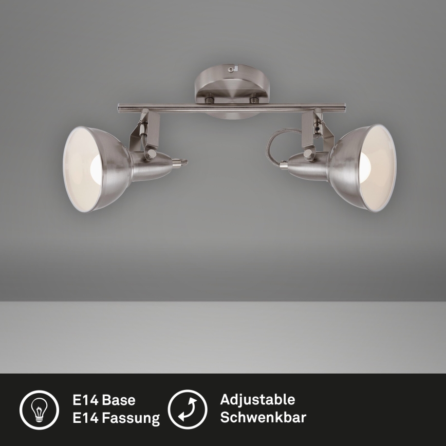 Briloner 2049-022 - Strahler SOFT 2xE14/40W/230V mattes Chrom