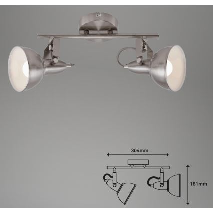Briloner 2049-022 - Strahler SOFT 2xE14/40W/230V mattes Chrom