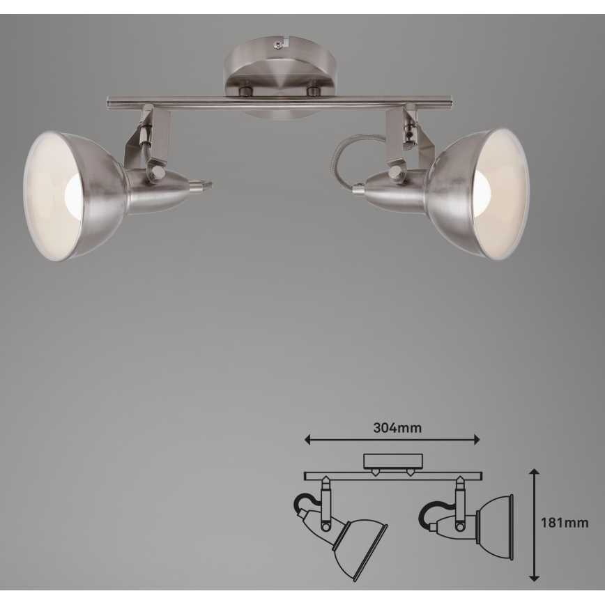 Briloner 2049-022 - Strahler SOFT 2xE14/40W/230V mattes Chrom