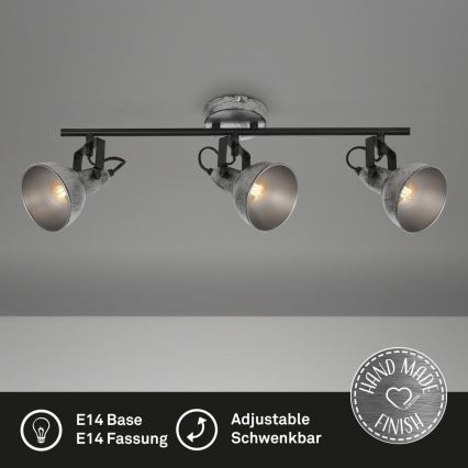Briloner 2049-034 - Spot RETRO 3xE14/40W/230V gris