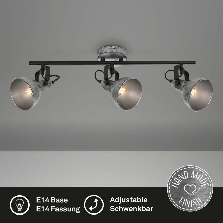 Briloner 2049-034 - Spot RETRO 3xE14/40W/230V gris