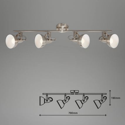 Briloner 2049-042 - 4-flammige Spotleuchte 4x E14/40W/230V, silber