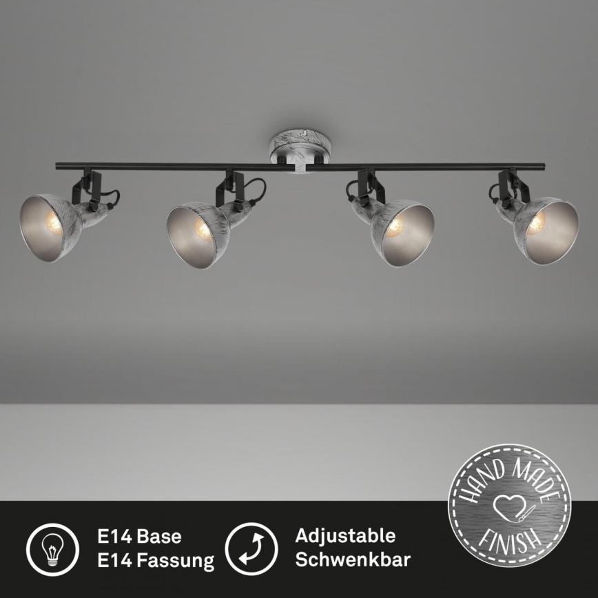 Briloner 2049-044 - Spot RETRO 4xE14/40W/230V gris