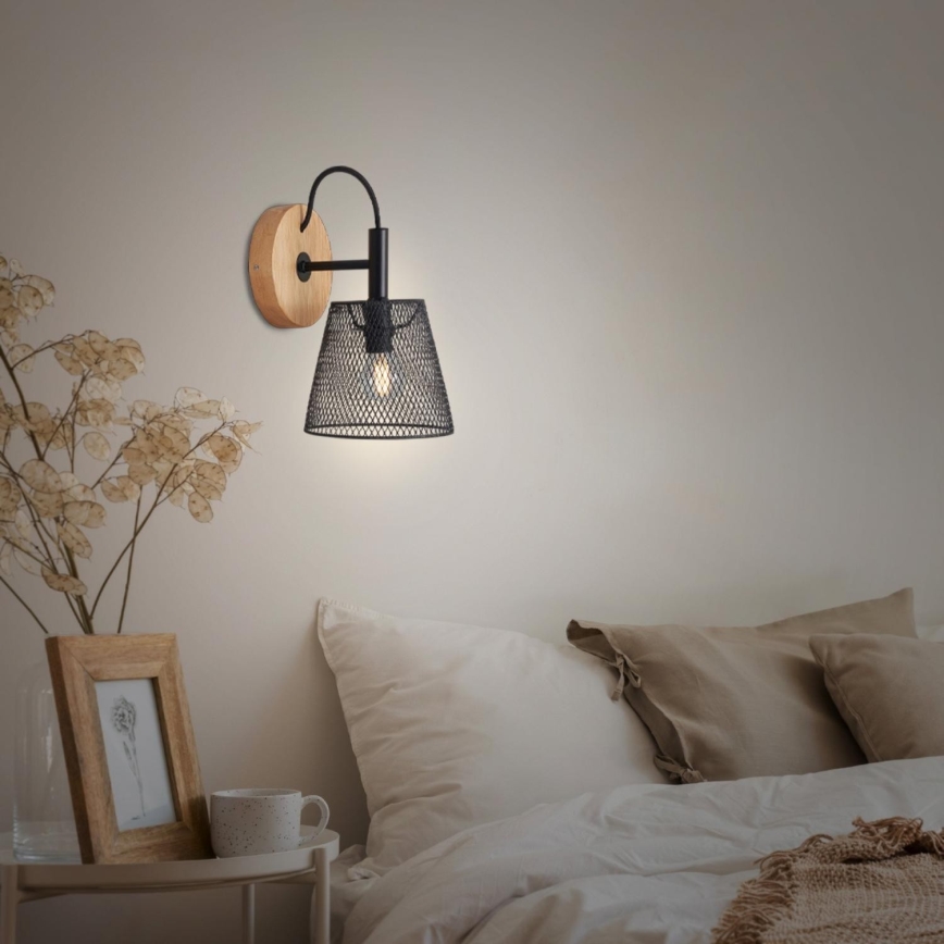 Briloner 2077-015 - Applique WOOD & STYLE 1xE14/25W/230V albero di caucciù