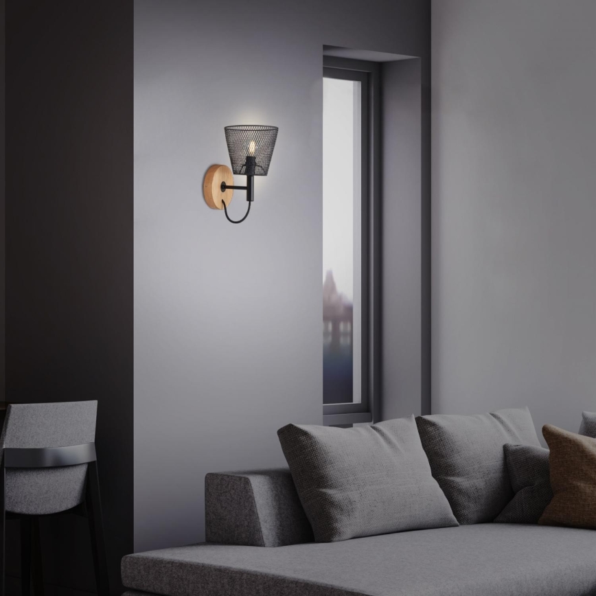 Briloner 2077-015 - Applique WOOD & STYLE 1xE14/25W/230V albero di caucciù