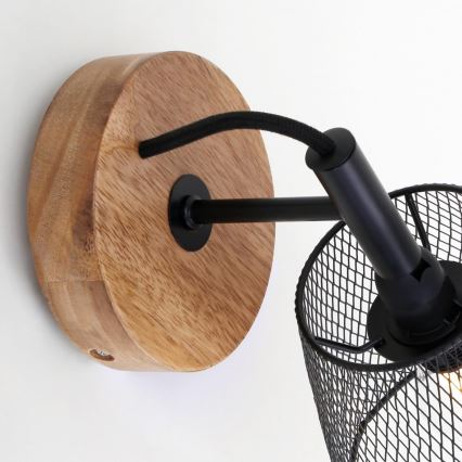 Briloner 2077-015 - Applique WOOD & STYLE 1xE14/25W/230V albero di caucciù