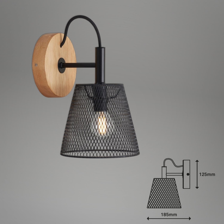 Briloner 2077-015 - Applique WOOD & STYLE 1xE14/25W/230V albero di caucciù