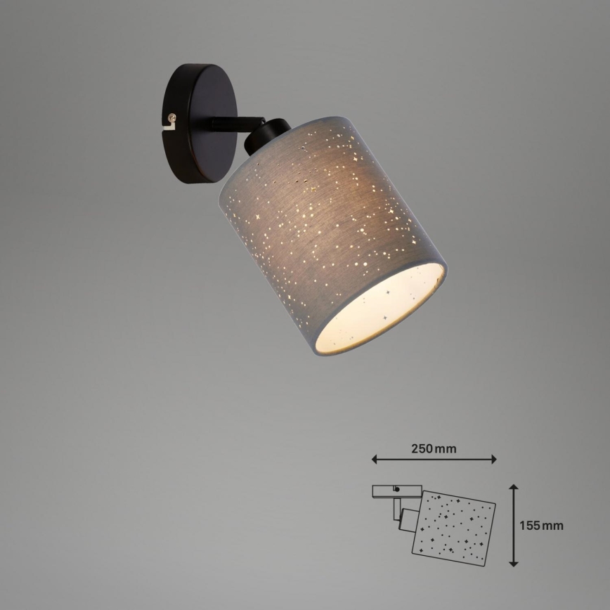 Briloner 2078-014 - Faretto da parete SPOTLIGHT 1xE27/25W/230V grigio/nero