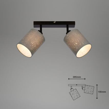 Briloner 2078-024 - Faretto SPOTLIGHT 2xE27/25W/230V grigio/nero