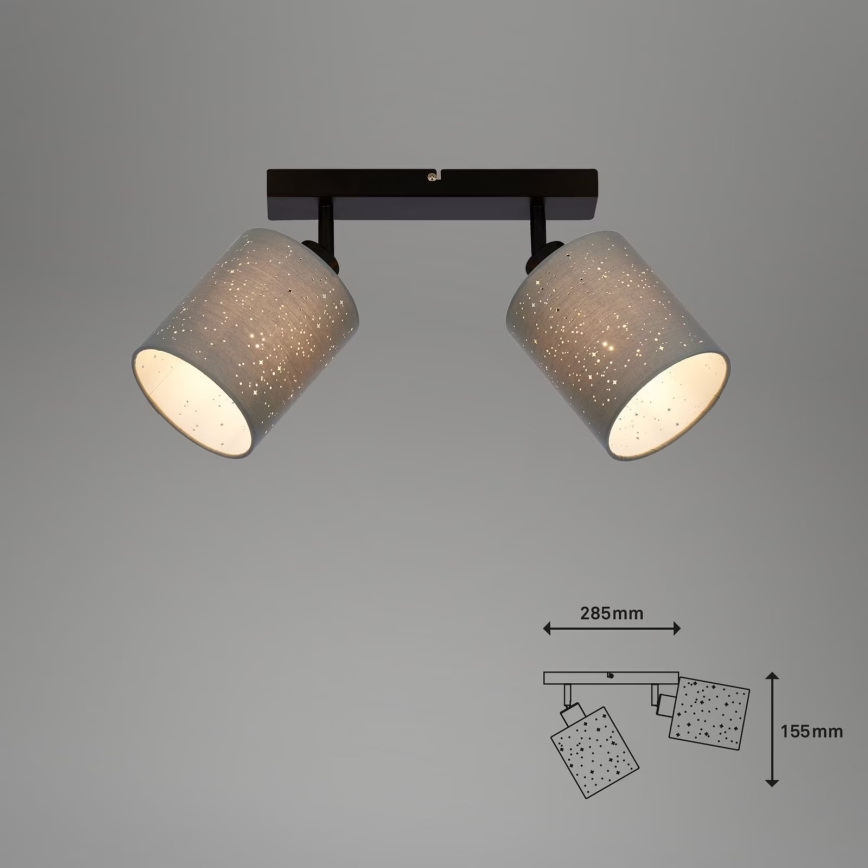 Briloner 2078-024 - Faretto SPOTLIGHT 2xE27/25W/230V grigio/nero