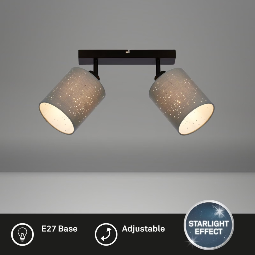 Briloner 2078-024 - Spot SPOTLIGHT 2xE27/25W/230V gris/noir