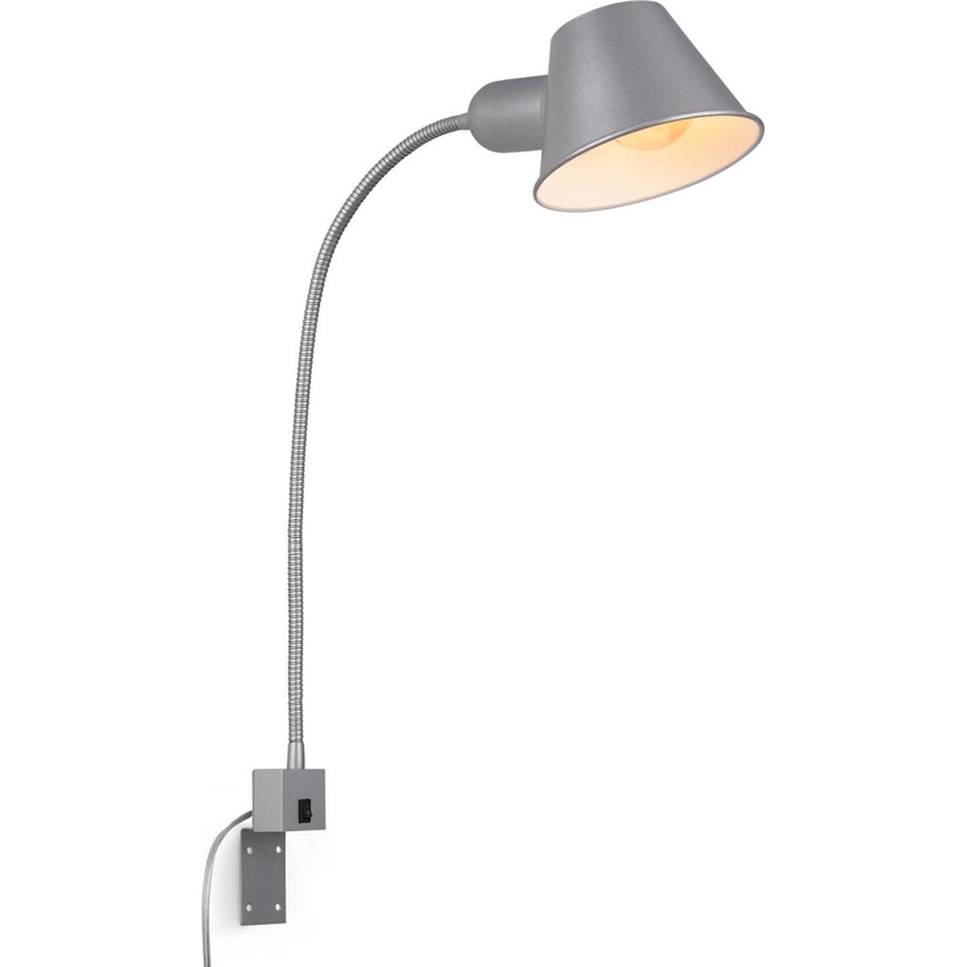 Briloner 2079-014 - Flexible Wandleuchte 1xE27/10W/230V silbern
