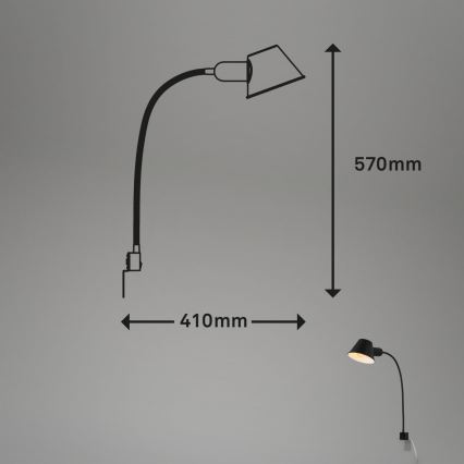 Briloner 2079-015 - Lampada flessibile a parete 1xE27/10W/230V nero