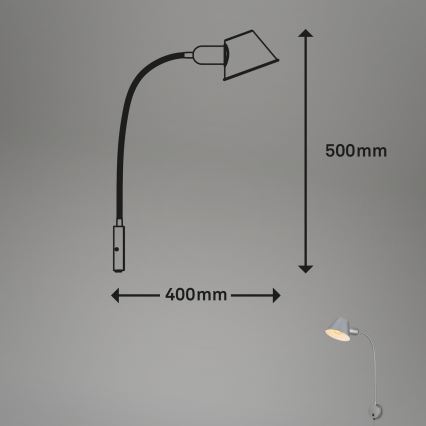 Briloner 2089-014 - Lampada da parete 1xE27/10W/230V cromo satinato