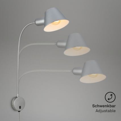 Briloner 2089-014 - Lampada da parete flessibile BRELLO 1xE27/10W/230V cromo opaco