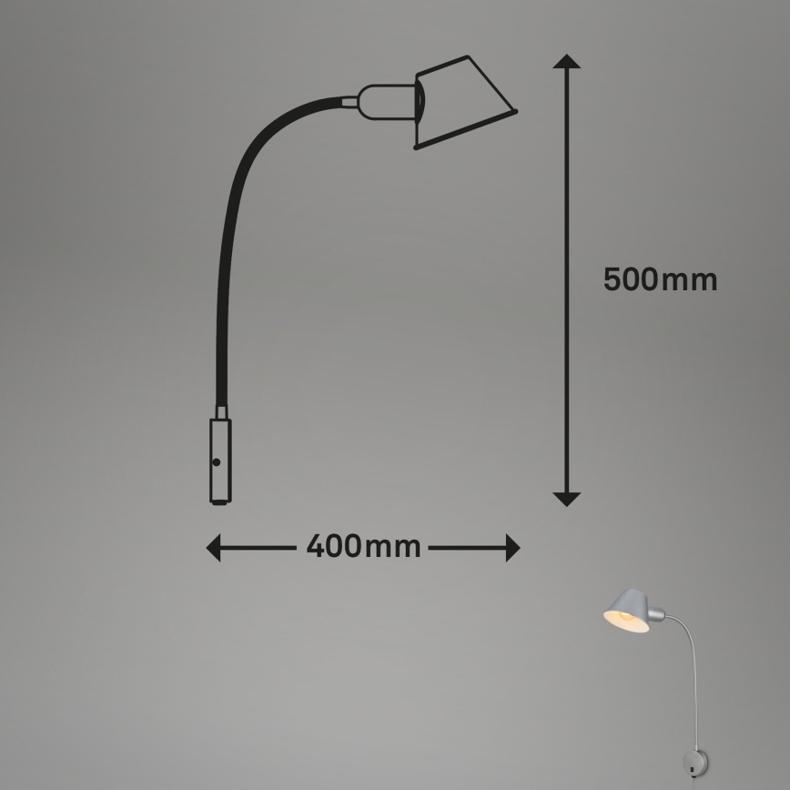 Briloner 2089-014 - Wandleuchte 1xE27/10W/230V mattchrom