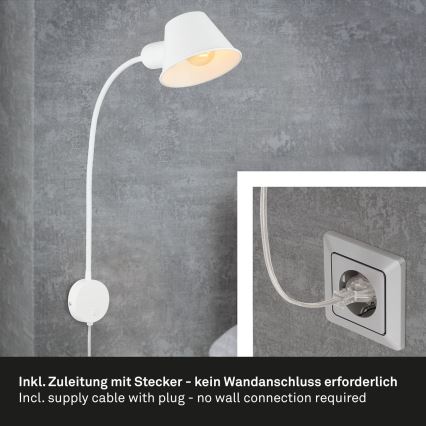Briloner 2089-016 - Applique murale 1xE27/10W/230V blanche