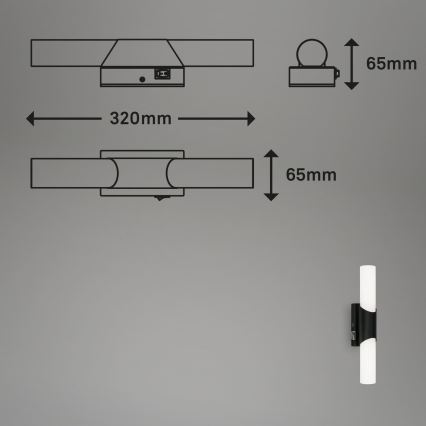 Briloner 2111-015 - Éclairage miroir de salle de bains LED/6,5W/230V 32 cm noir